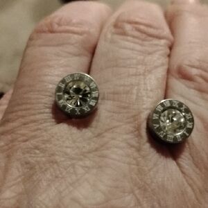 Vintage CZ Earrings With Roman Numerals